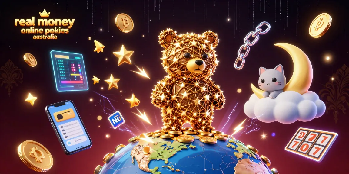 Experience thrilling real money online pokies Australia with a vibrant cosmic scene filled with stars and winning elements.